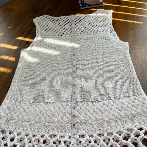 Lily Pulitzer Limon Knit Crochet Sleeveless Sweater Tank Top Fringe Tassels Ivo… - Picture 14 of 16
